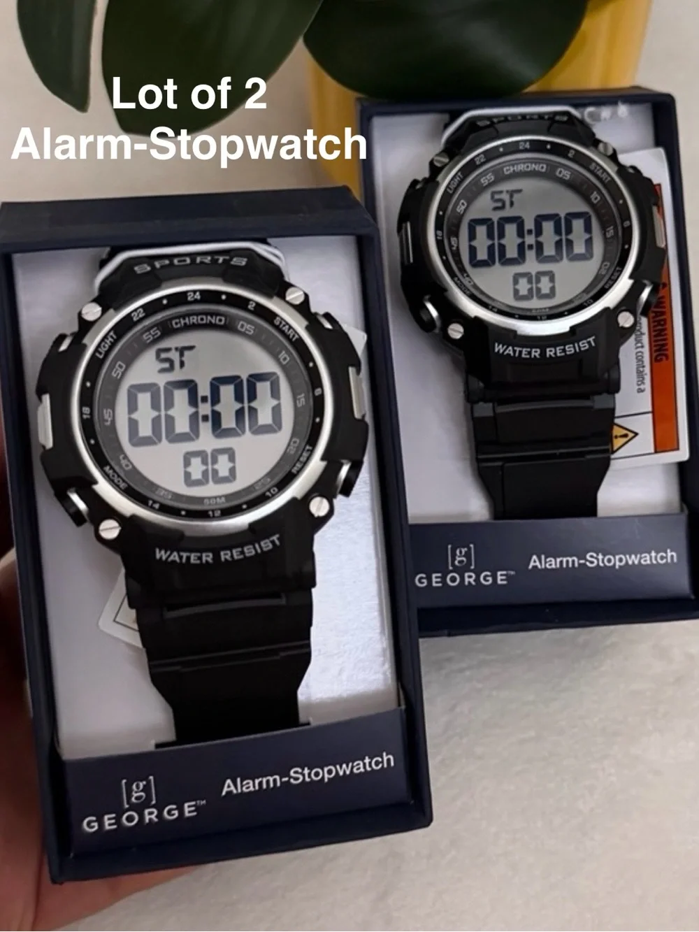 George Men's Digital Sport Wristwatch Plastic Strap